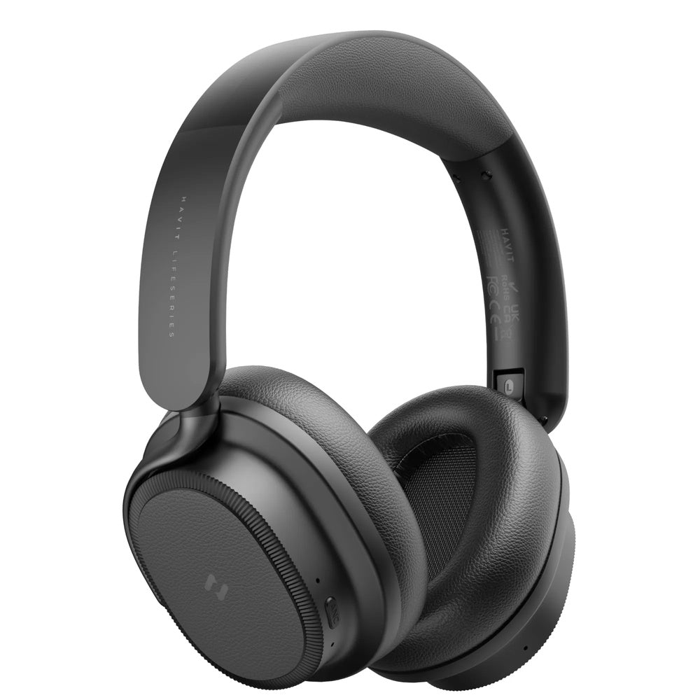 Audifono Havit Inalambricos ANC Driver 40mm Bateria 100horas Carga Rapida Conexion Dual BT v5.0 + Cable USB-C H635BT-BK