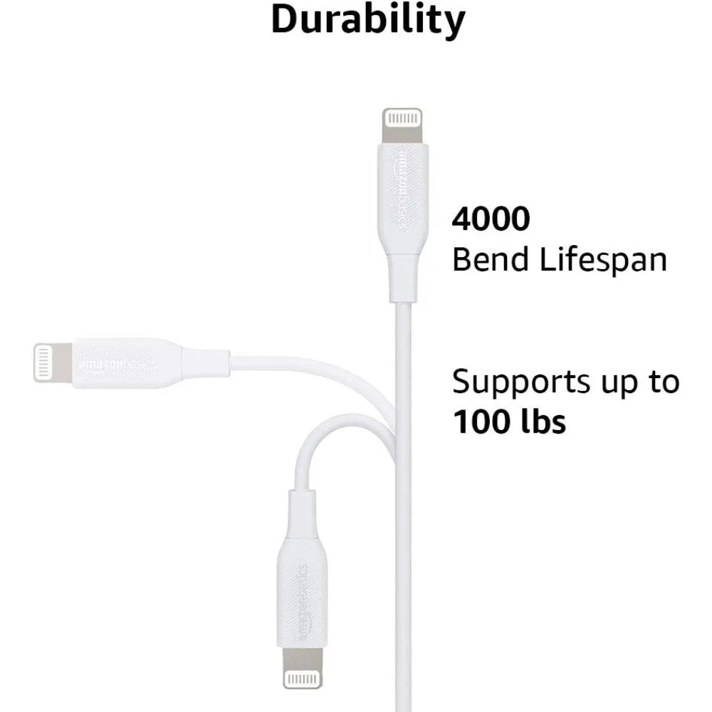Cable Amazon Basic para Iphone USB-C a Lightning 1.8m Certificado MFI soporta carga rapida color Blanco L6LMF945-CS-R