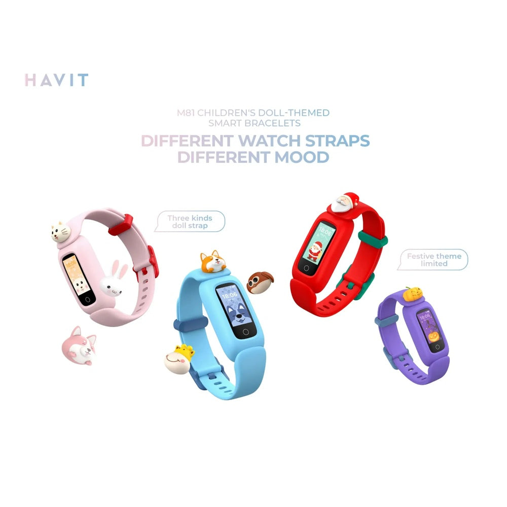 Reloj para Niño Havit con Pantalla Tactil 0.96" 160x80 Monitoreo de Salud IP68 M81-BLUE