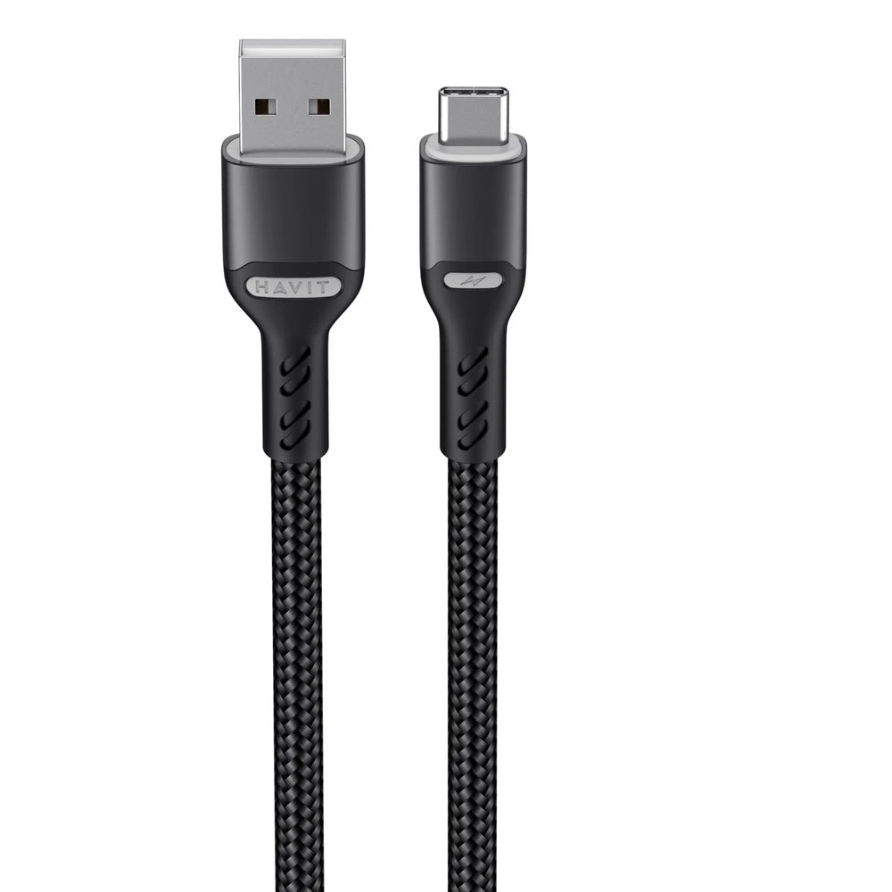 Cable de Carga Havit USB-A a USB-C 3Amp Longitud 1mt Transferencia Datos+Carga CB6217-BK