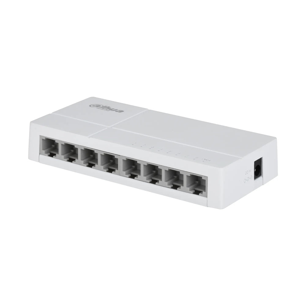 Switch Dahua 8 Puertos 10/100Mbps Switching 1.6Gbps Certificado CE Plastico DH-SF1008L