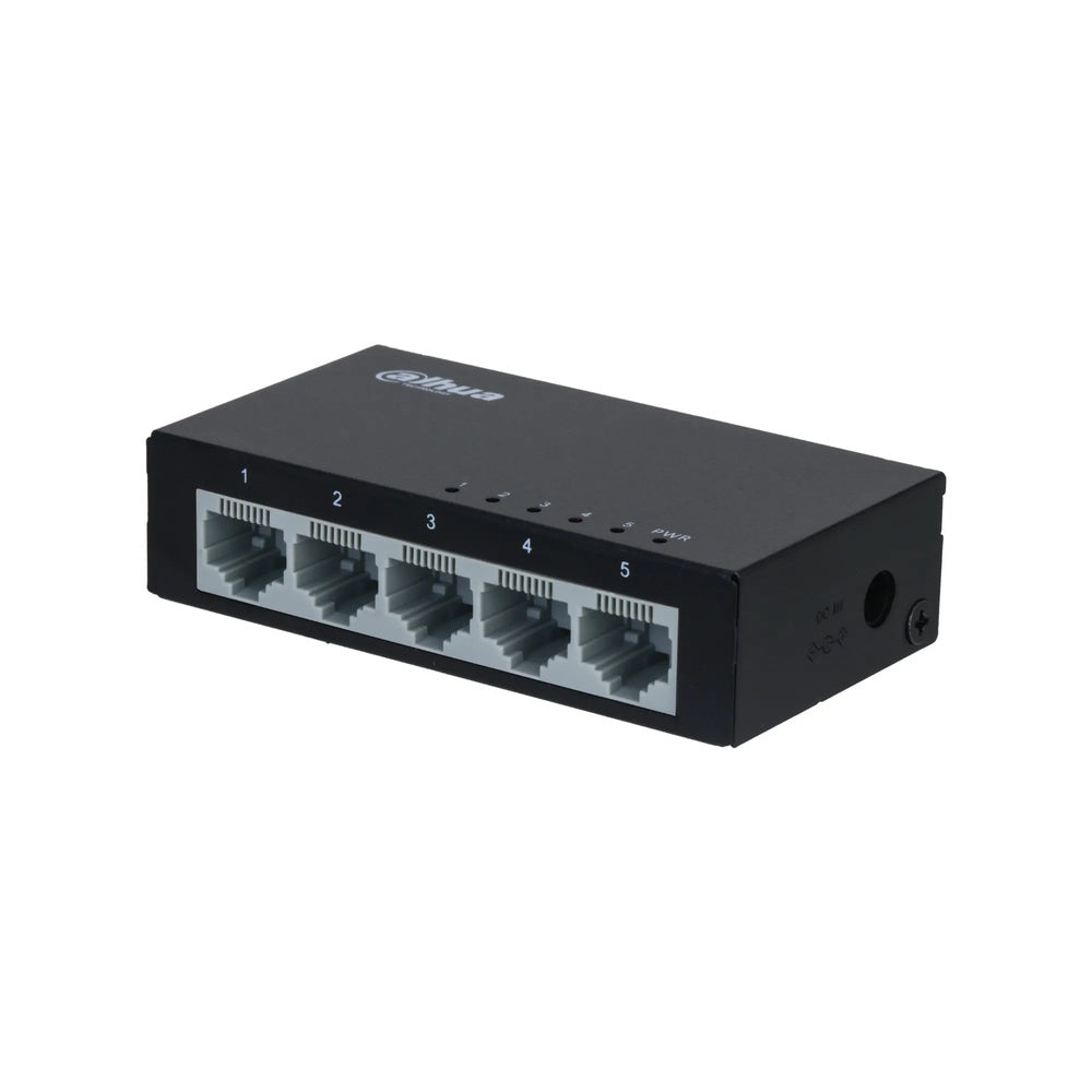 Switch Dahua 5 Puertos 10/100Mbps Capacidad Switching 1Gbps Certificado CE FCC Metalico DH-PFS3005-5ET-V2