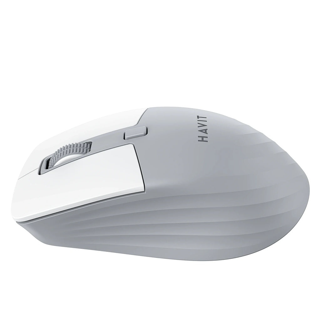 Mouse Havit Inalambrico Ajustable hasta 1600DPI 5 Botones Conexion Dual 2.4GHz y BT v5.2 Alcance 10m Gris MS58WB-GRAY