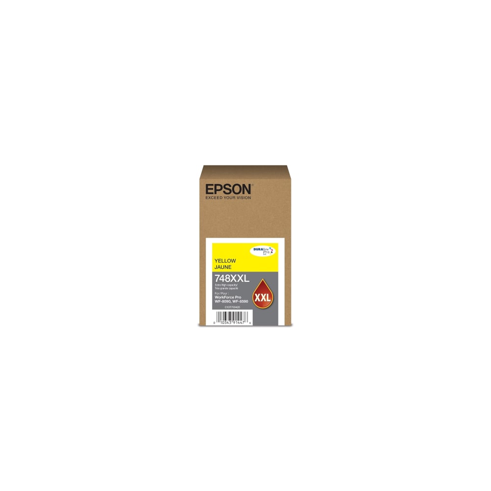 Cartucho de Tinta Epson T748 de Extra Alta Capacidad XXL Rendimiento hasta 7.000 Paginas color Amarillo T748XXL420-AL