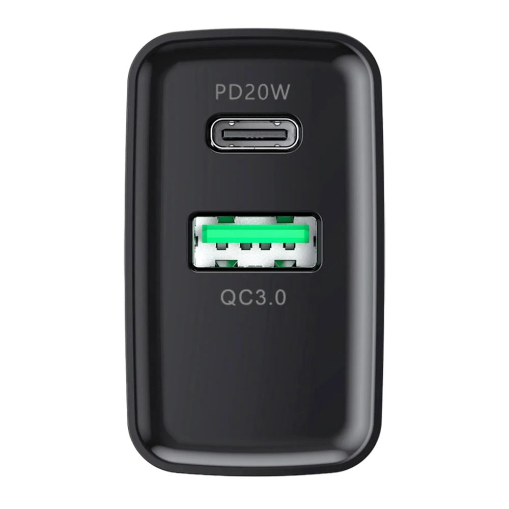 Cargador Havit Doble Salida 1xUSB-A 18W y 1xUSB-C PD20W Diseño Compacto y Ligero UC111 PRO US-BK