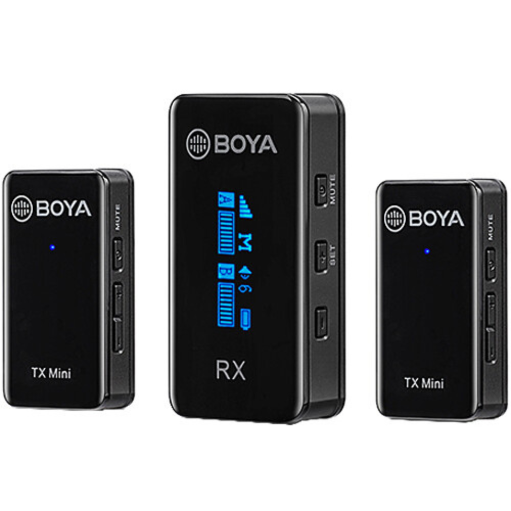 Microfono Inalambrico Boya Ultracompacto Ideal para Streaming Omnidireccional Compatible con DSLR Pantalla OLED BY-XM6-S2