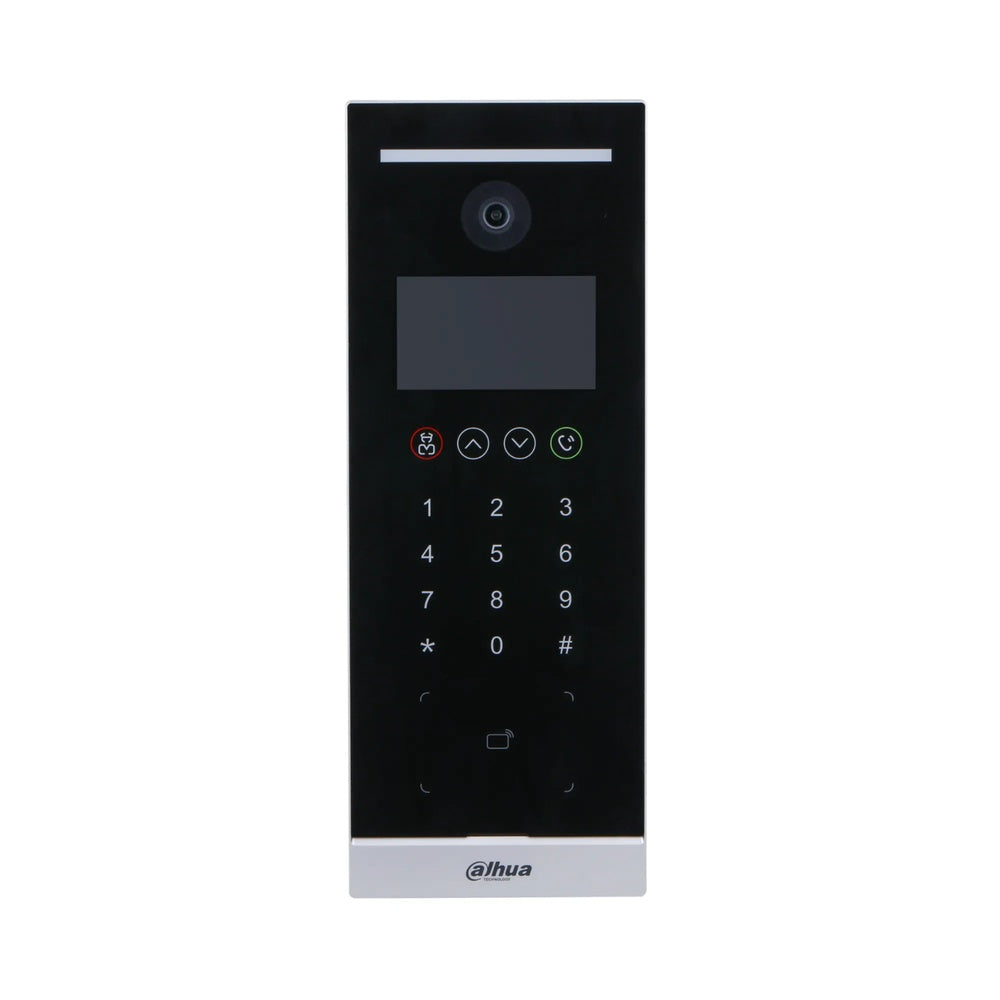 Frente de Calle IP Dahua para Departamentos Pantalla 4.3" Camara 2MP Acepta Tarjeta RFID IP65 DHI-VTO6521H-S2