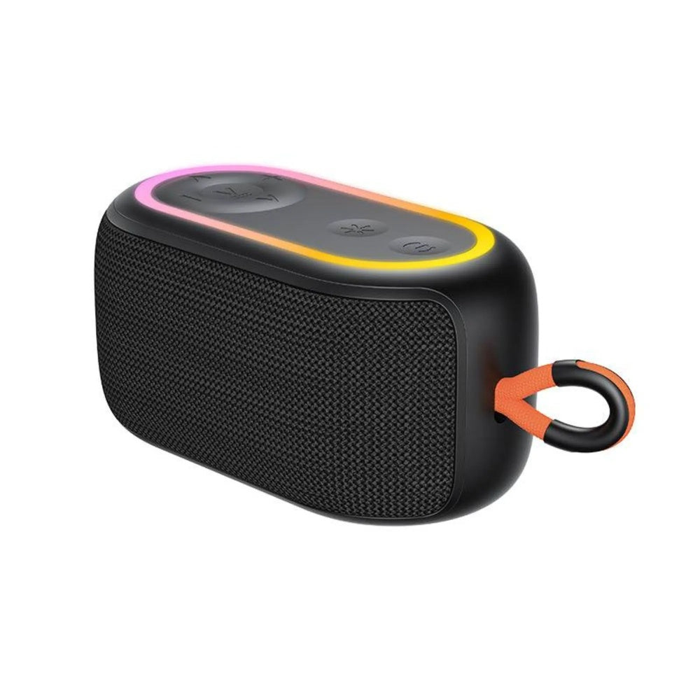 Parlante Havit Bluetooth Portatil RGB 6W Bateria hasta 6 horas BT USB TFT TWS Manos Libres color Negro IPX5 SK809BT-BK