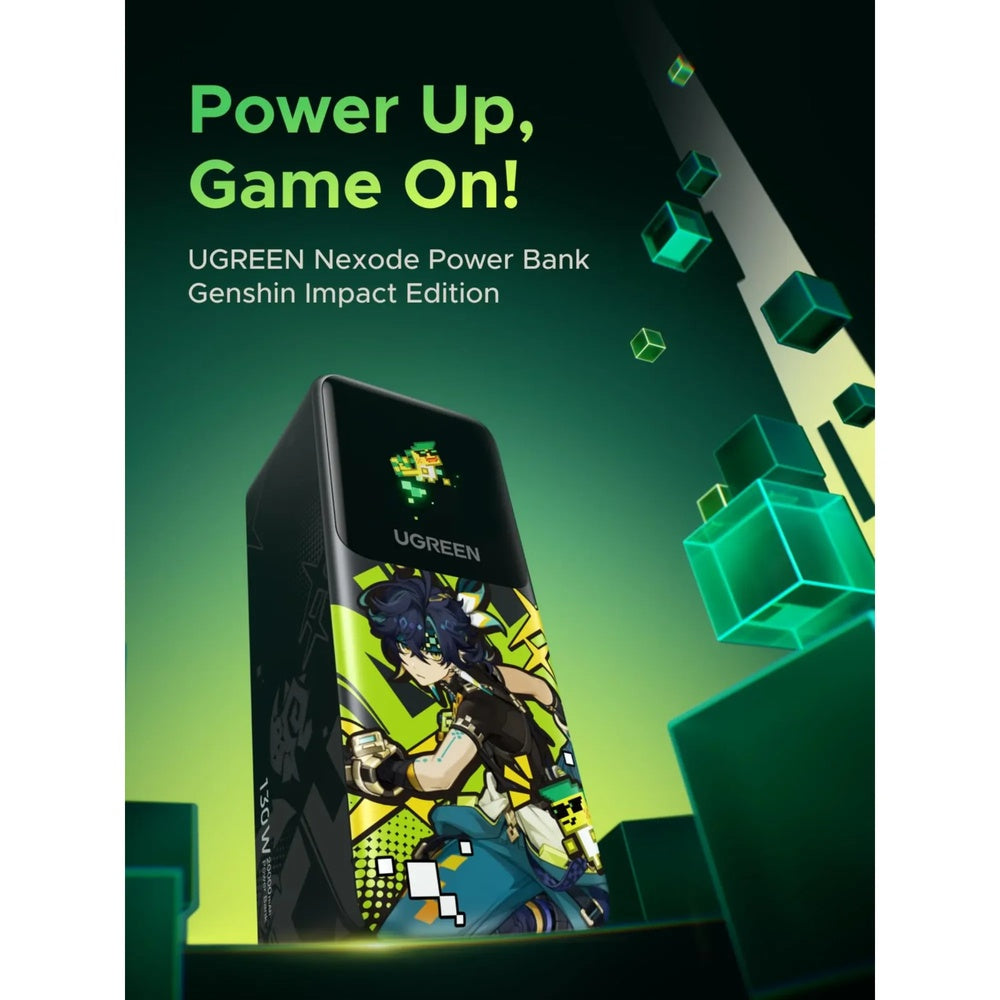 Power Bank Ugreen Nexode 20.000mAh Genshin Impact Carga Ultrarapida 100W Pantalla TFT Inteligente 35524GI