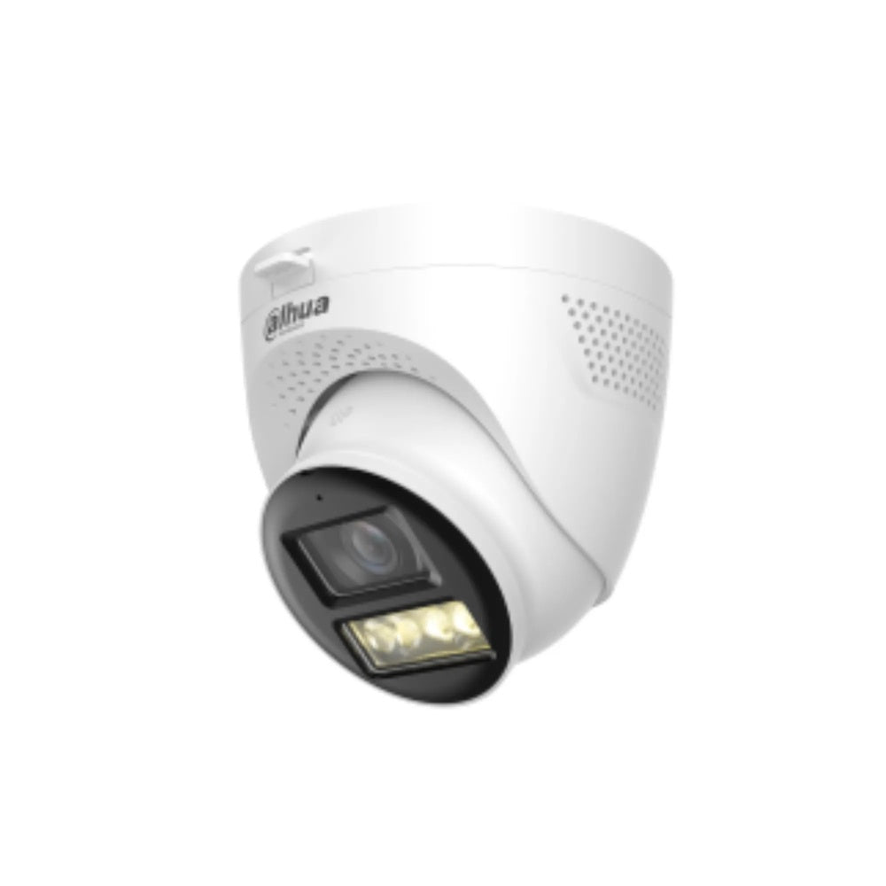 Camara Dahua HDCVI Domo 2MP Lente 2.8mm Smart Dual Light Metal Plastico Luz 40m Audio 2Vias IP67 HAC-HDW1200TQ-IL-T-28-DIP