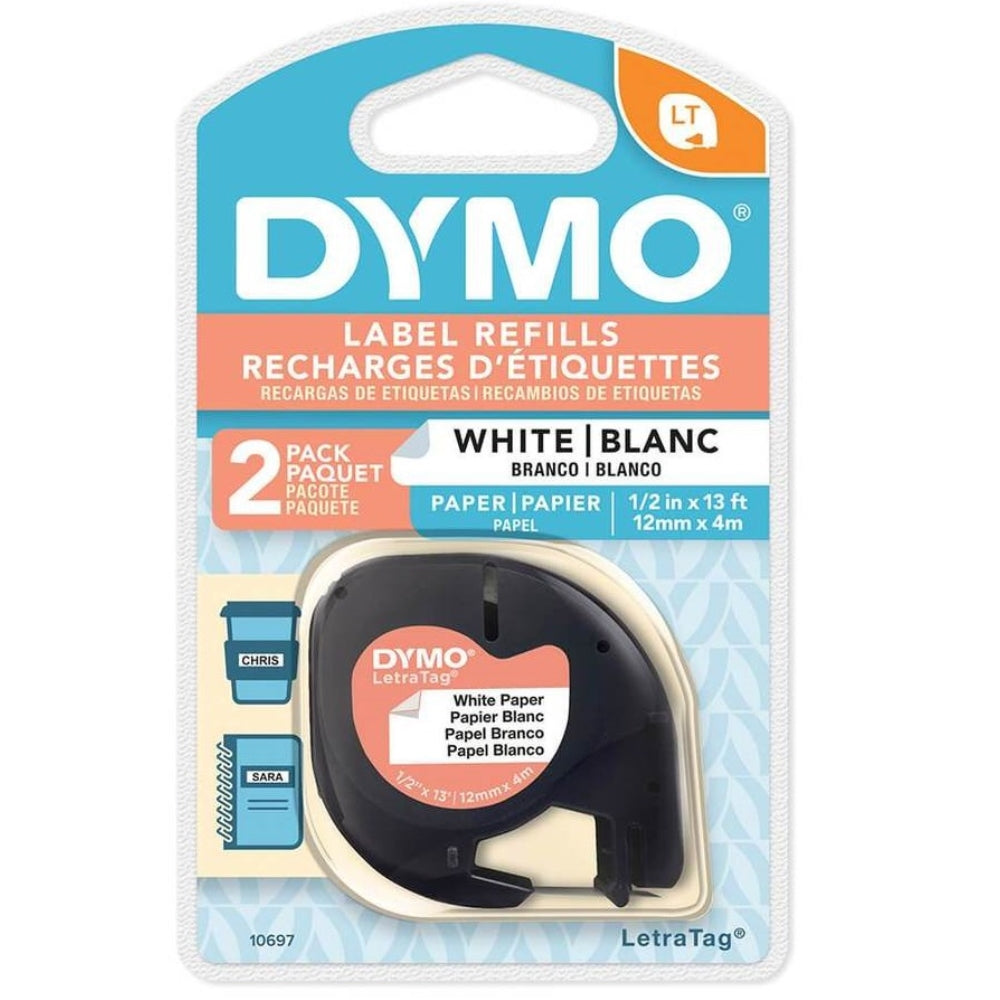 Kit de 2 Piezas Cinta Dymo Letratag Papel Blanco 12mm x 4m 10697