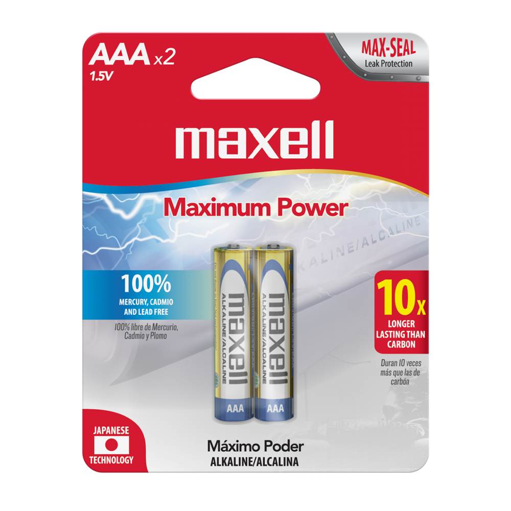 Bateria Pila Alcalina Maxell Pack de 2 Pilas AAA 723807