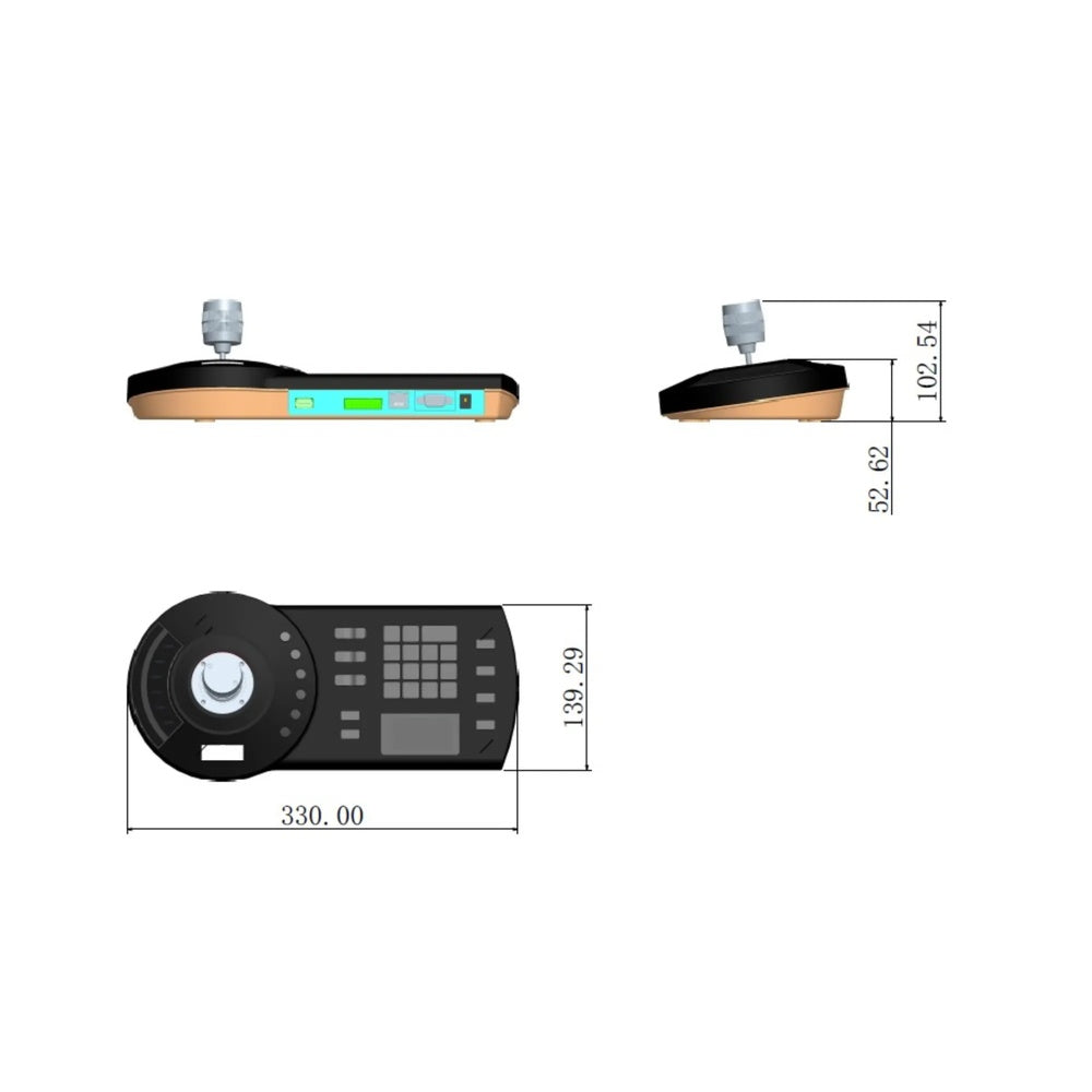 Joystick Dahua para PTZ Y DVR Auto Scan SO Linux Conexion RS485 RS232 USB y RJ45 DHI-NKB1000-A