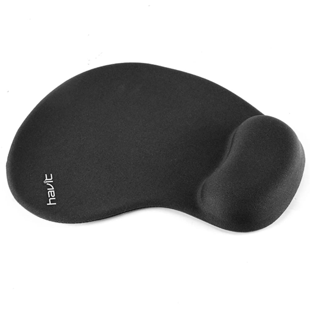 Mouse Pad Havit con Soporte de Muñeca de Gel Superficie Suave Material de Alta Calidad color Negro HV-MP802-BK