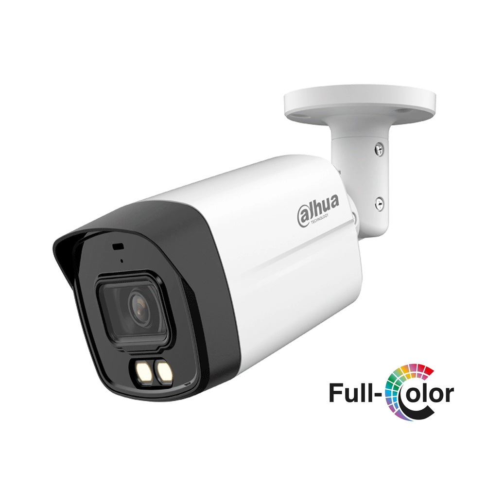 Camara Dahua HDCVI Bala 5MP Full Color con Microfono Metal/Plastico Lente 2.8mm Luz 40 metros 25fps 5MP Zoom Digital 4x IP67 HAC-HFW1509TLM-IL-A-28-S2
