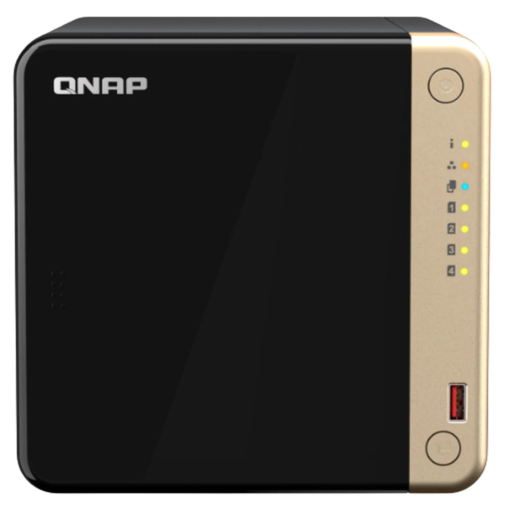 Servidor NAS QNAP de 4 Bahias Procesador Intel Celeron N5095 2.9GHz con 8GB RAM DDR4 Ampliable a 16GB, HOT SWAP, 2xEthernet 2.5GbE, 2xUSB-A 3.2, 1xHDMI 2.1 4K TS-464-8G-US