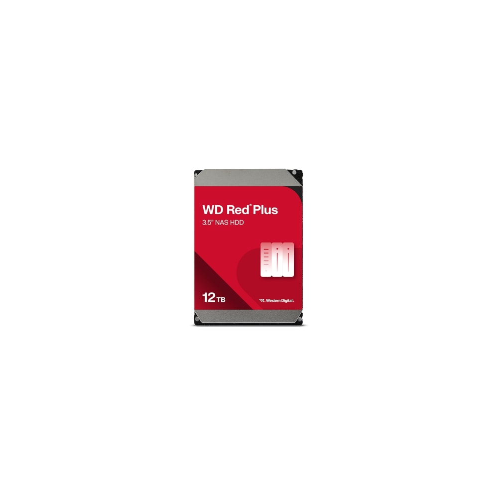 Disco Duro Western Digital Red Plus 12TB 7200RPM Sata III 6Gbps 3.5" para Sistema NAS Cache 512MB Para RAID hasta 8 Bahias WD