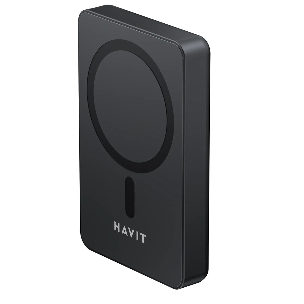 Power Bank Havit 10.000mAh Inalambrico 15W Salida USB-C 20W color Negro PB5217-BK