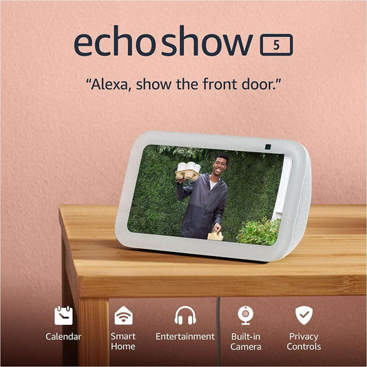 Asistente Virtual Amazon Echo Show 5 3ra Gen Pantalla Tactil 5.5" 960x480Pixeles Camara Frontal 2MP WiFi Doble Banda color Blanco H97N6S-WH
