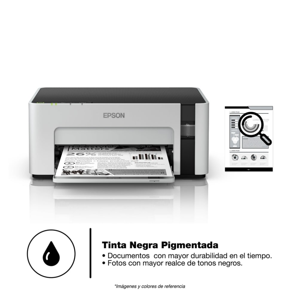 Impresora Epson M1120 Monocromatico con Sistema de Tinta Continuo Original Conectividad USB y WiFi C11CG96303