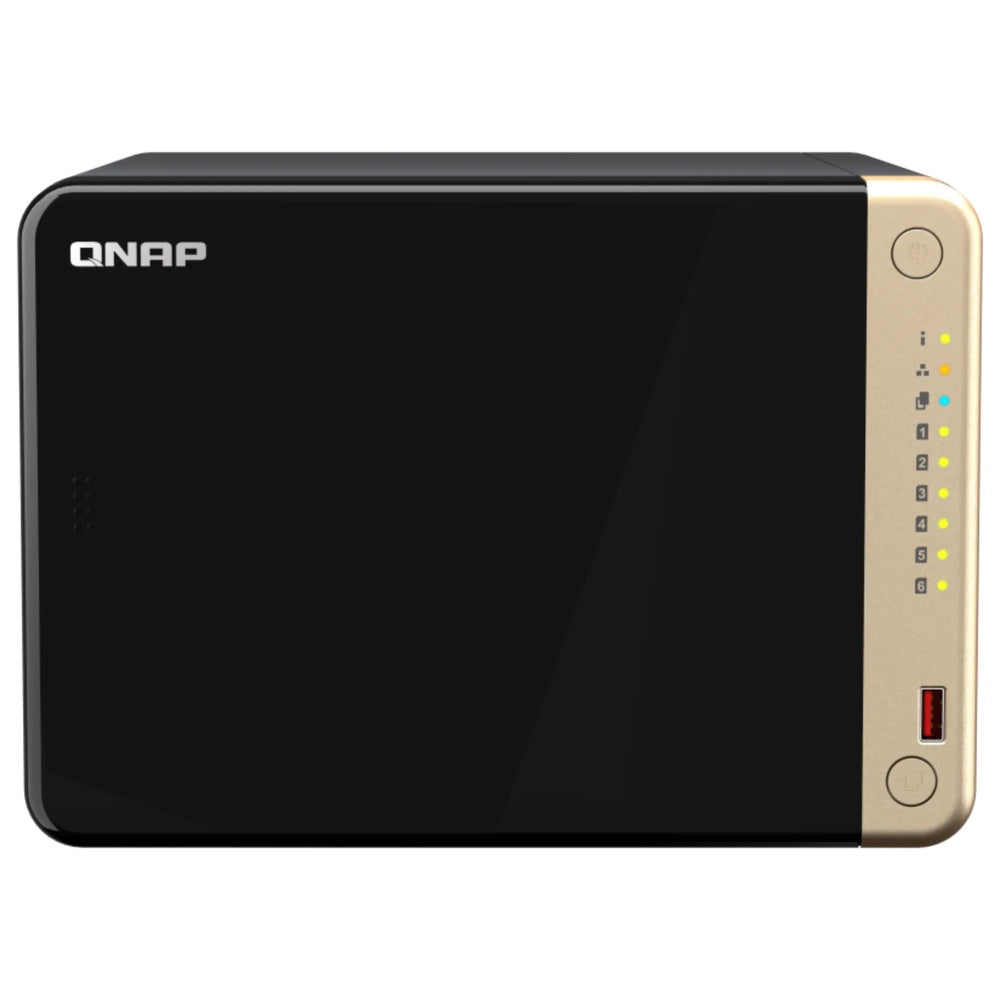Servidor NAS QNAP de 6 Bahias Procesador Intel Celeron N5095 2.9GHz con 8GB RAM DDR4 Ampliable a 16GB, HOT SWAP, 2xEthernet 2.5GbE, 2xUSB-A 3.2, 1xHDMI 2.1 4K TS-664-8G-US
