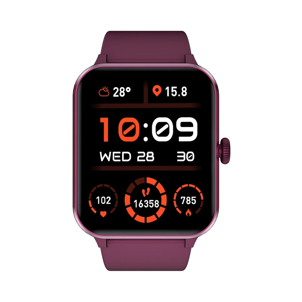 Reloj Smartwatch Blackview Pantalla 1.85" HD Llamada Bluetooth y Asistente de Voz Bateria 350mAh IP66 color Vino R50-WR