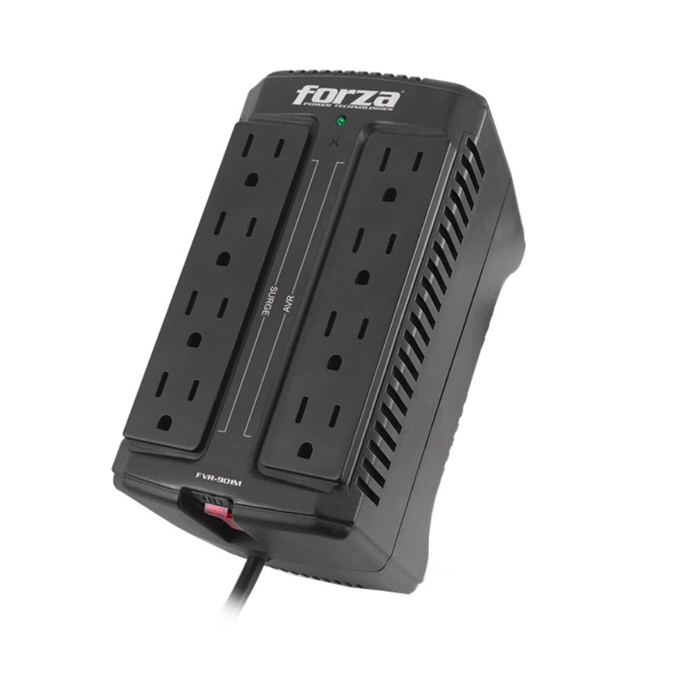 Estabilizador Forza Regulador Automatico de Voltaje 900VA 450W con 8 Salidas NEMA FVR-902