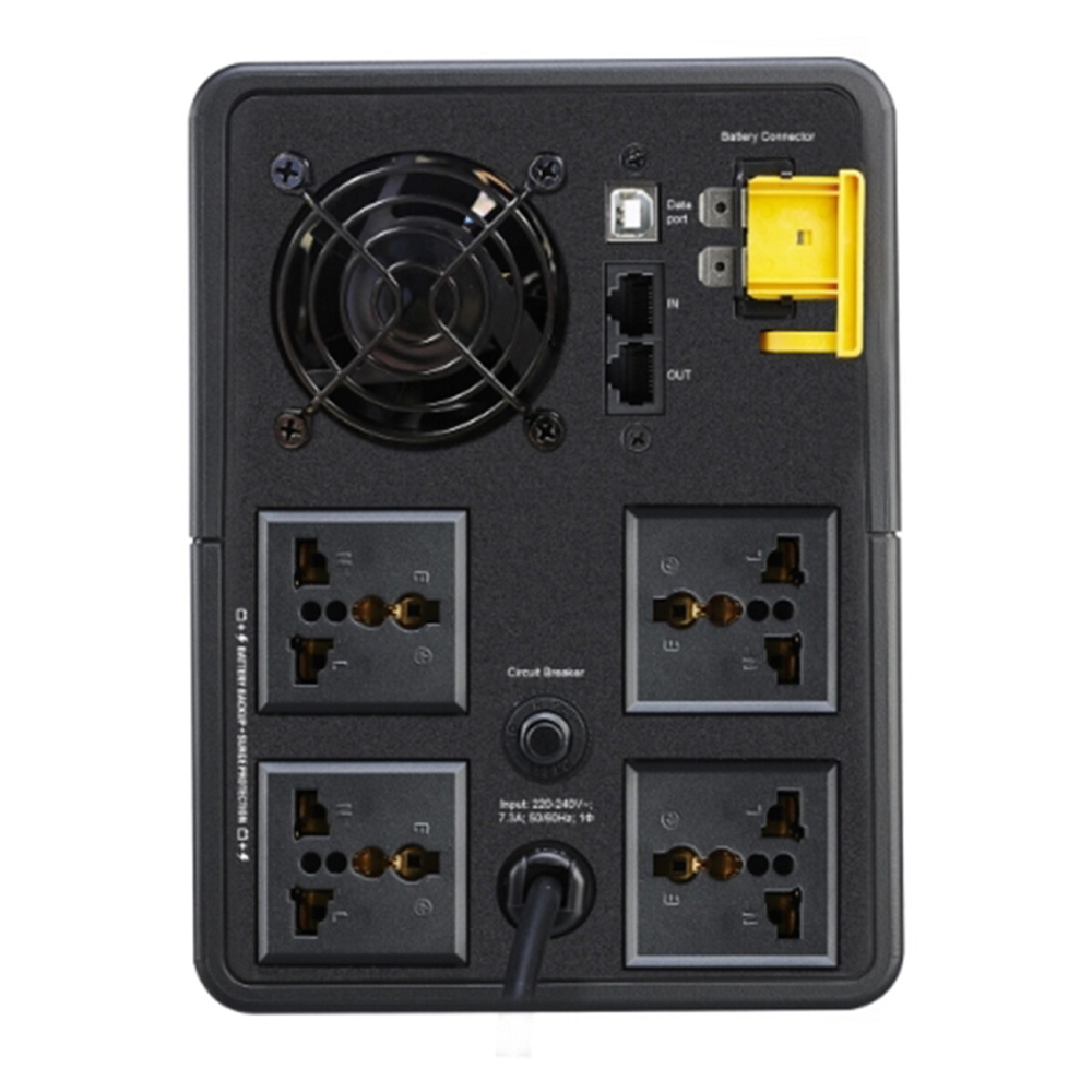UPS APC Interactivo de 1600VA 900W 230V AVR con 4 Enchufes Universales BX1600MI-MS