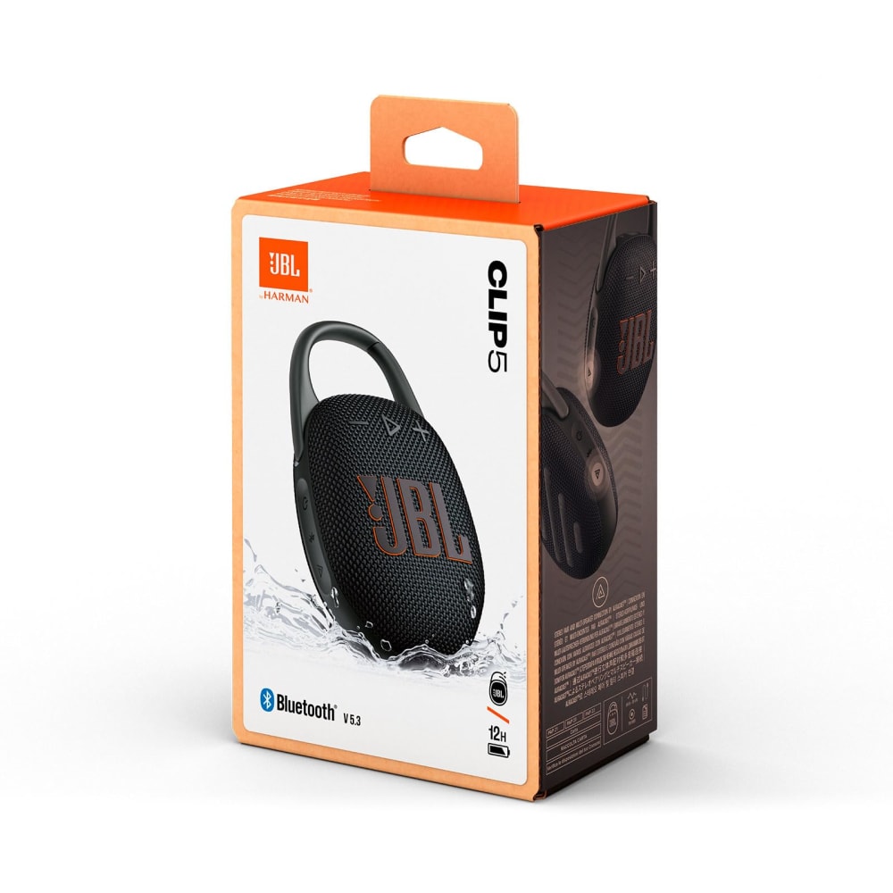 Parlante JBL Clip 5 Pro Sound Diseño Mosqueton para Enganchar Ultra Compacto y Ligero Bateria hasta 12 horas BTv5.3 IP67 JBLC