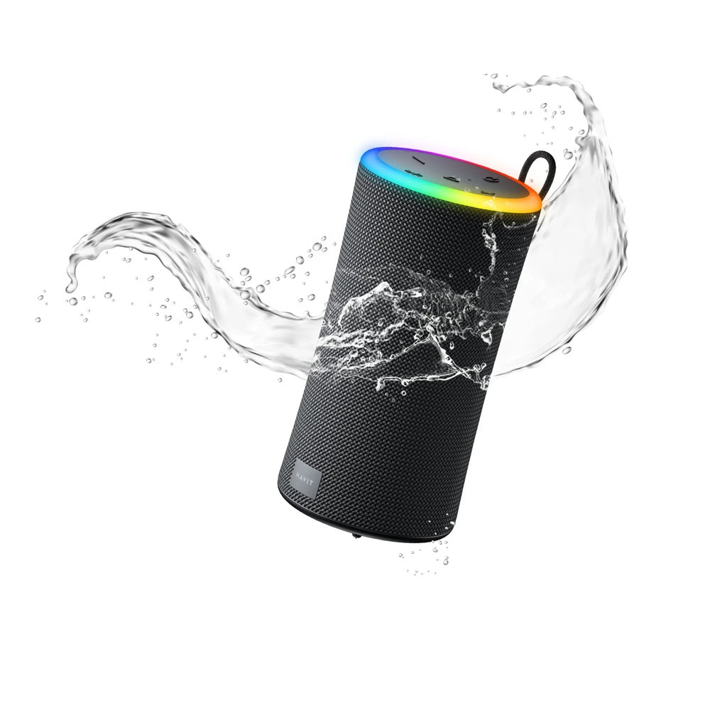 Parlante Havit Bluetooth v5.3 RGB IPX6 20Wx2 Bateria hasta 10horas Puerto de Carga USB-C SK833BT