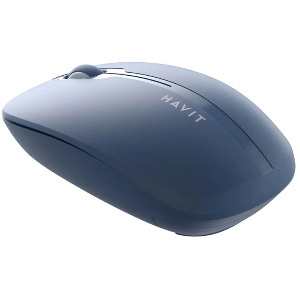 Mouse Havit Inalambrico Conexion Dual 2.4GHz y BT v5.2 Alcance 10m 1600DPI color Azul MS53WB-BL