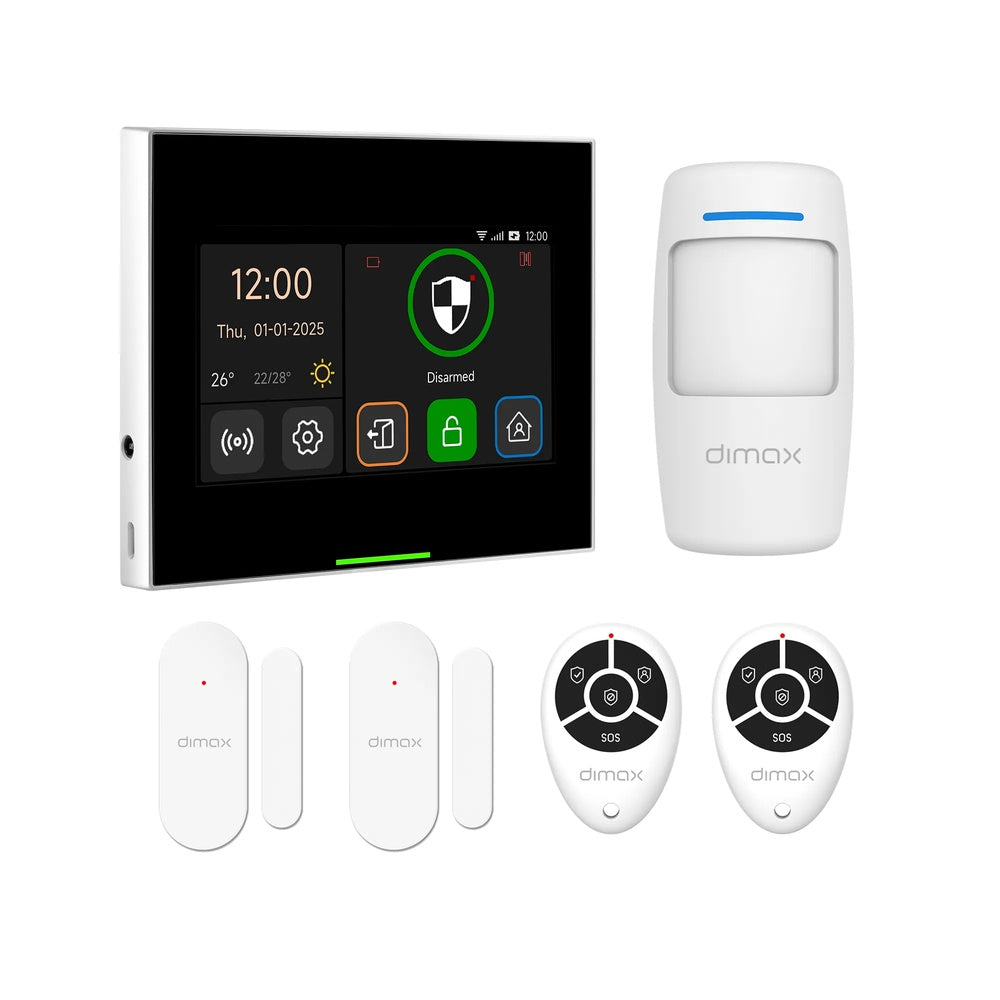 Kit de Alarma Dimax 4G WiFi Inalambrico hasta 200 Dispositivos Sirena Integrada Tactil Multiidiomas S179