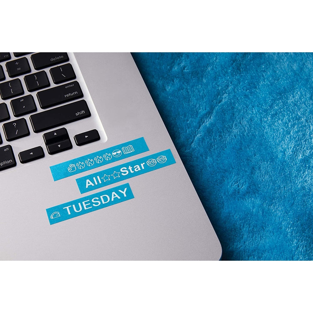 Cinta Dymo D1 Labelmanager Color Pop Blanco fondo Celeste 12mm x 3m 2056086