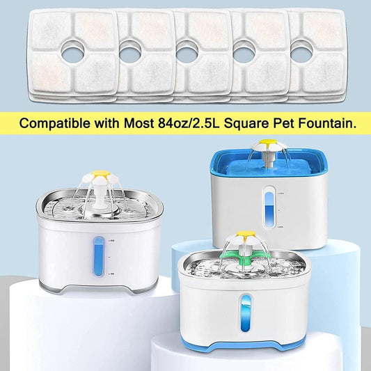 Filtro de Fuente de Agua para Mascotas para Fuente Cuadrada Superior con 3 sistemas de filtración