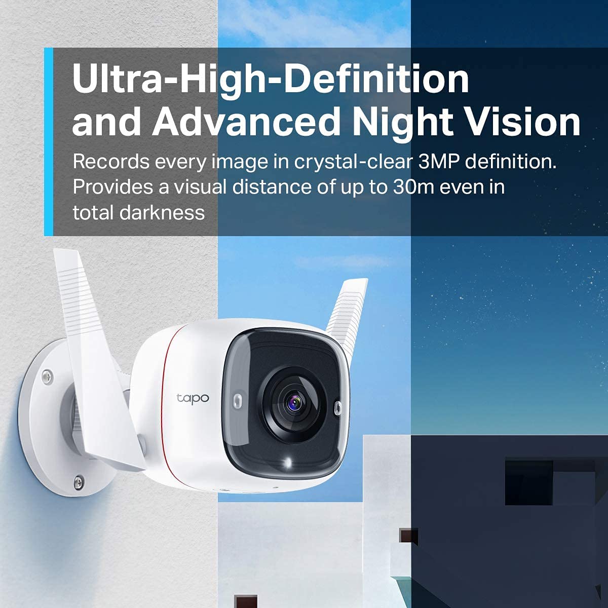 Camara Tapo Full HD 3MP WiFi Ethernet microSD Sensor Movimiento Audio 2 Vias IP66 Tapo C310