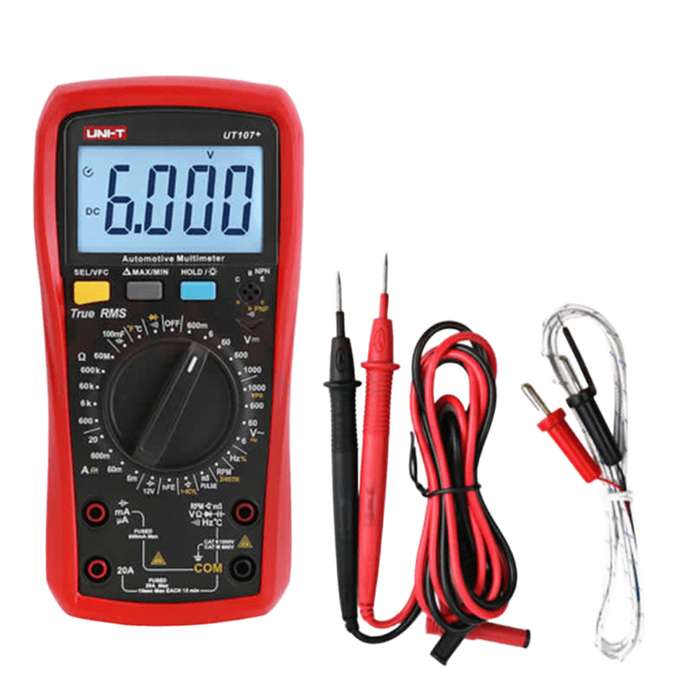 Multimetro Digital Uni-T Automotriz Voltaje Corriente Resistencia Frecuencia Temperatura UT107+