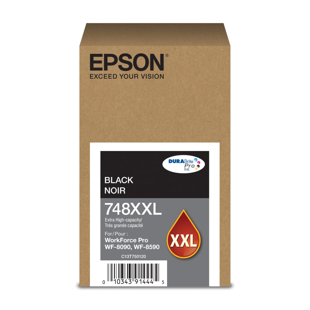 Cartucho de Tinta Epson T748 de Extra Alta Capacidad XXL Rendimiento hasta 7.000 Paginas color Amarillo T748XXL420-AL