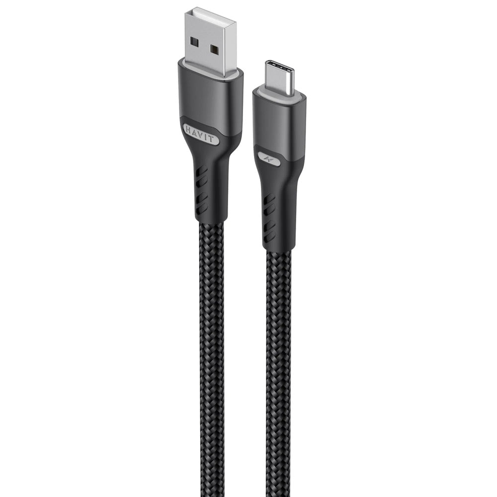 Cable de Carga Havit USB-A a USB-C 3Amp Longitud 1mt Transferencia Datos+Carga CB6217-BK