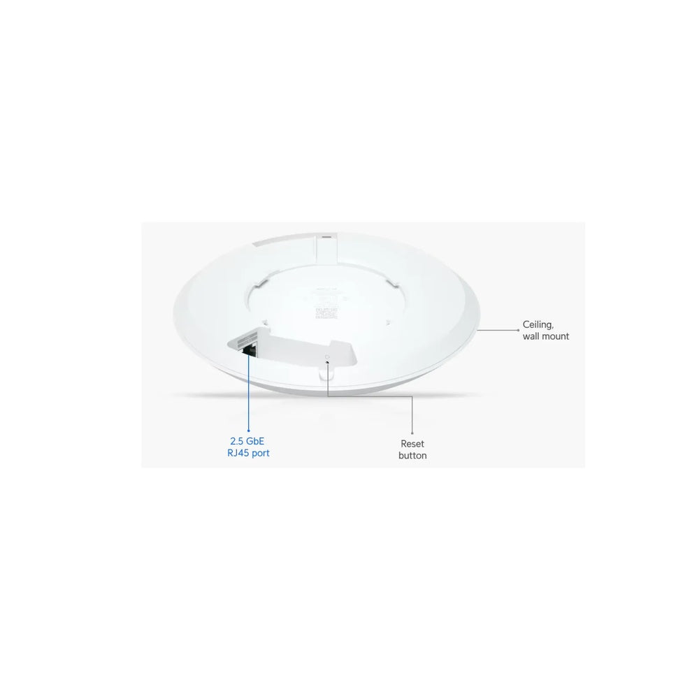 Access Point Ubiquiti WiFi7 LR 2.4/5GHz Full Duplex 802.3AT 5 SSIDs hasta 300 Usuarios Semi Interior IP54 U7-LR