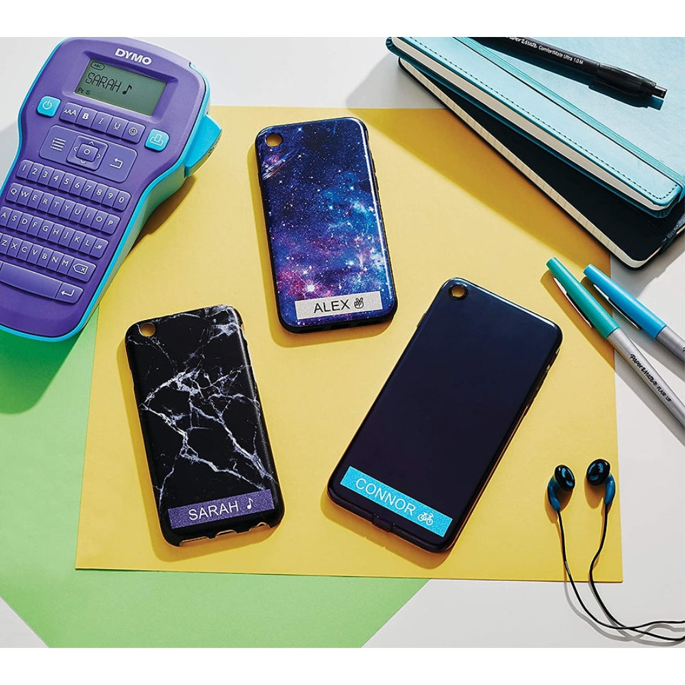 Cinta Dymo D1 Labelmanager Color Pop Blanco fondo Violeta 12mm x 3m 2056094