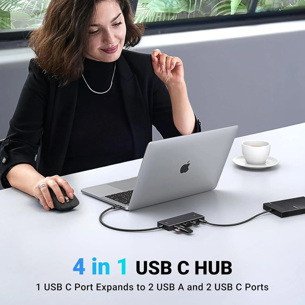 Hub Ugreen USB-C 4en1 2xUSB-C 3.2 + 2xUSB-A 3.2 10Gbps Ultrarapido Compatibilidad Universal 35583