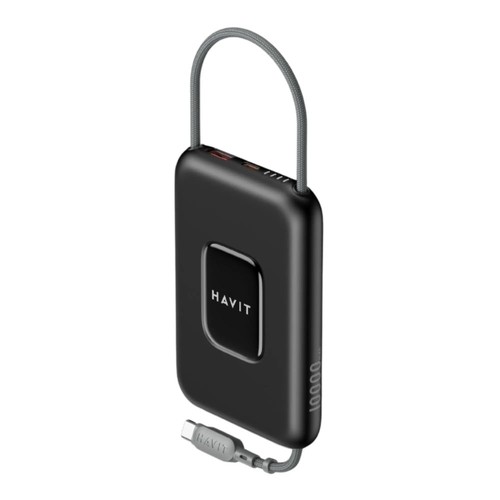 Power Bank Havit 20.000mAh 22.5W con Cable USB-C Triple Salida y Doble Entrada Portatil y Potente PB35-BG