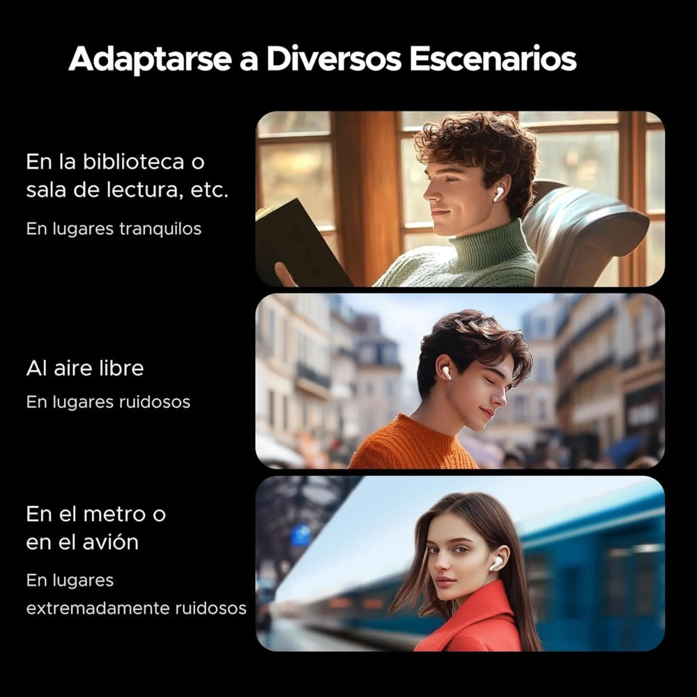 Auriculares Ugreen Echobuds Magic Pantalla Tactil Sonido Hi-Res con LDAC ANC con IA Audio Espacial Bateria 6h 55137