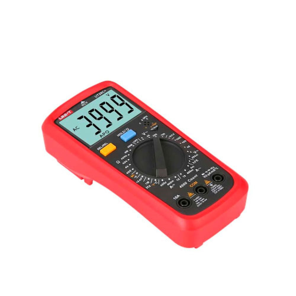 Multimetro Uni-t Digital con Pantalla LCD hasta 10Amp 1000VAC 750VDC Resistencia Capacitancia Frecuencia Temperatura UT39C+