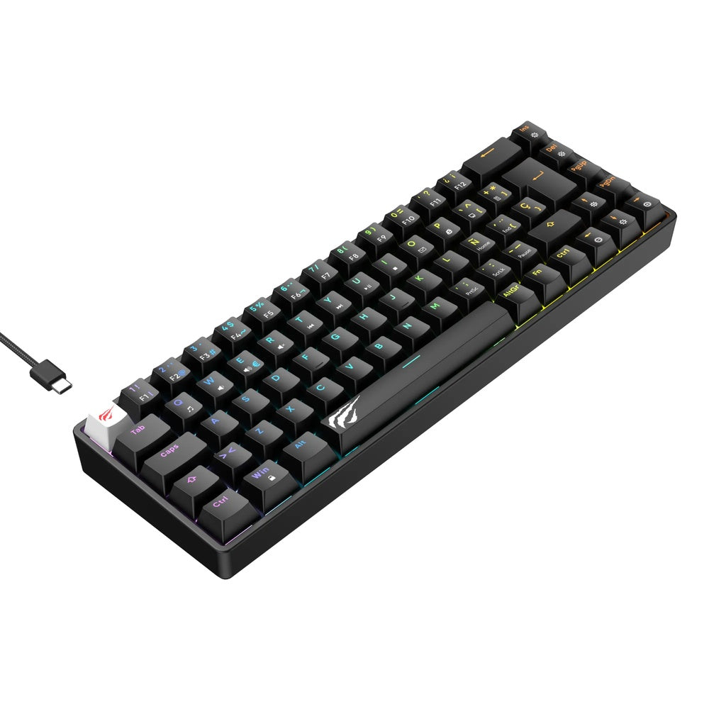 Teclado Mecanico Havit RGB Multiplataforma Red Switch Cable 1.8m Puerto USB-C KB860L-SP-BK