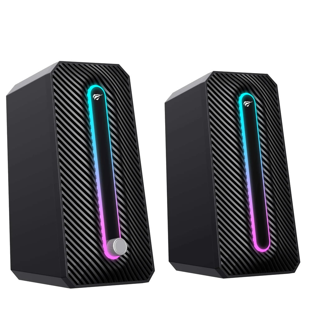 Parlante Havit Estereo para PC RGB Luces Dinamicas Potencia 5Wx2 Conexion USB SK216-BK