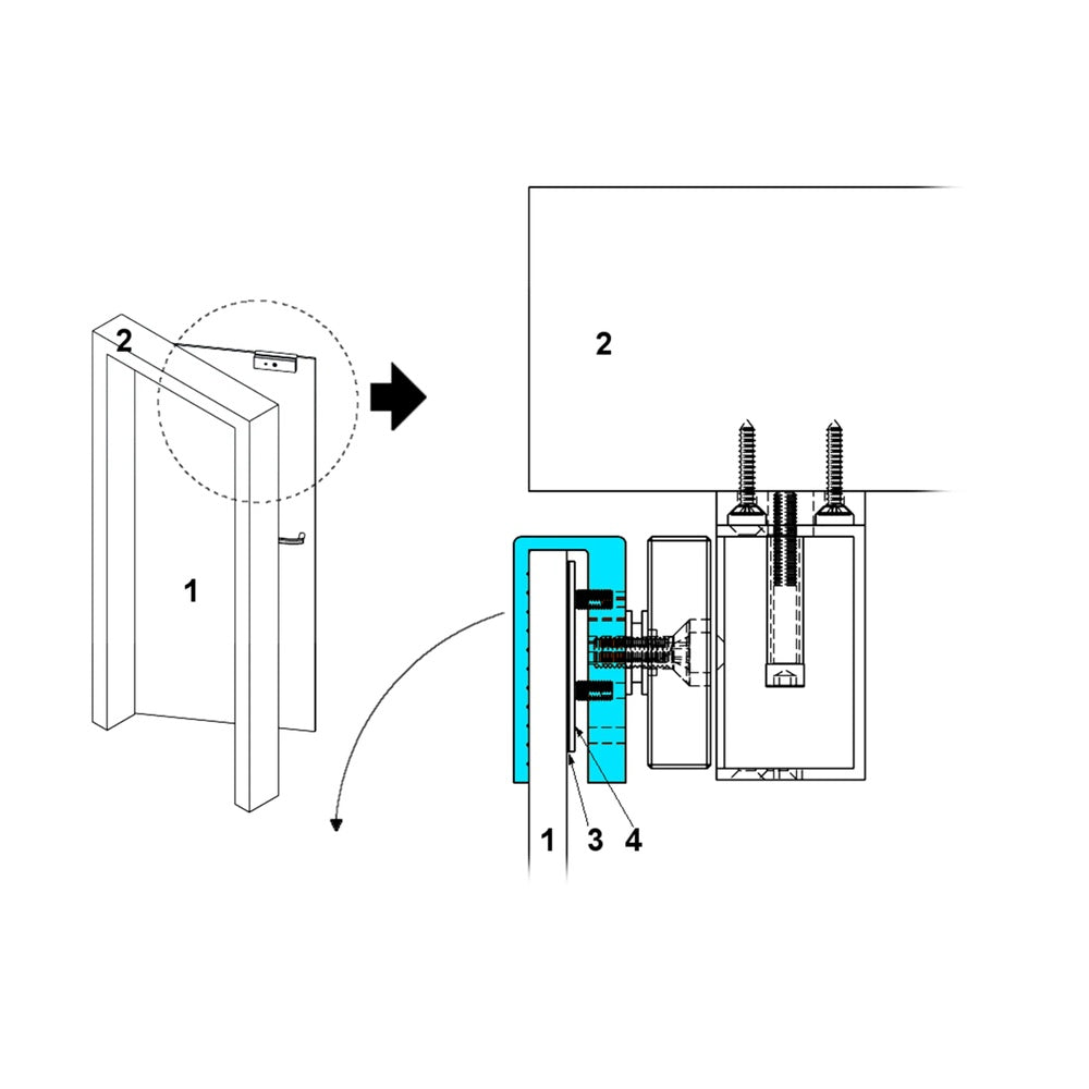 Bracket U Dahua para Cerradura DHI-ASF280U-V1 de Aluminio Alta Resistencia para Blindex Aluminio Metal DHI-ASF280U-V1