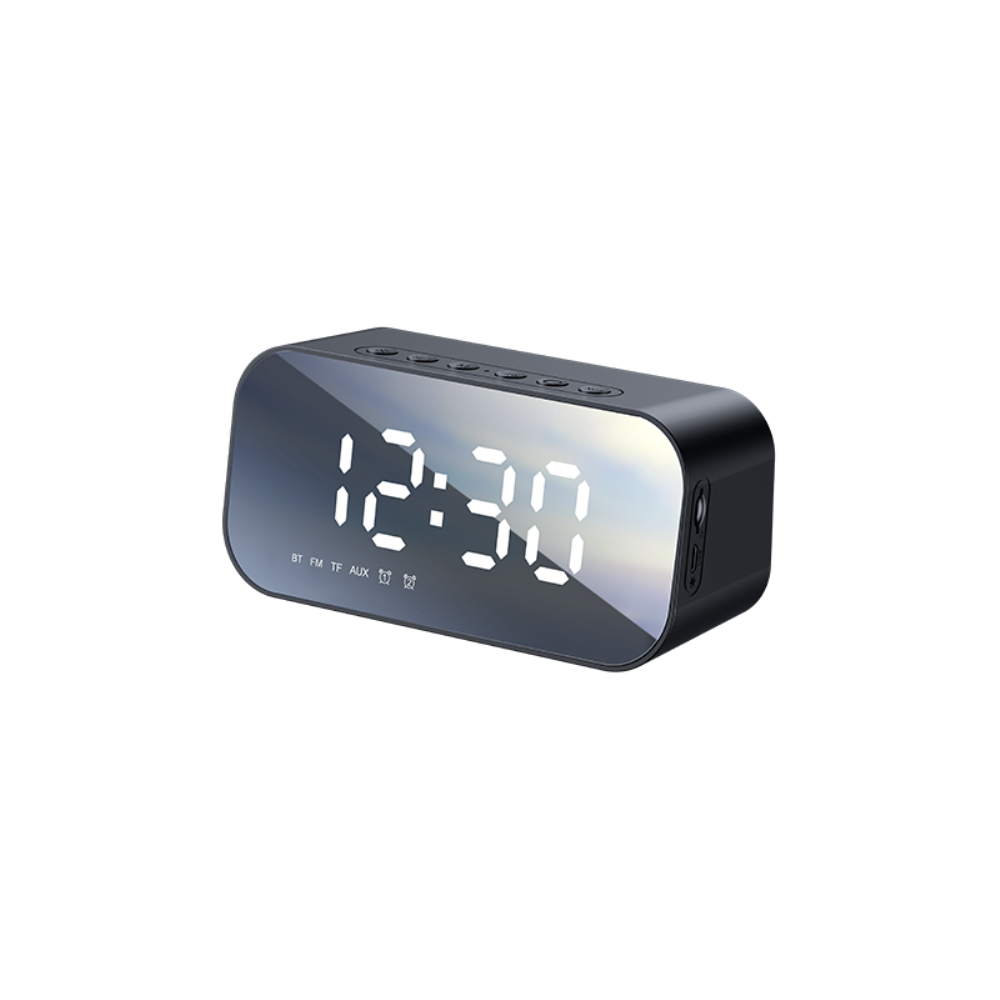 Parlante Bluetooth Havit Reloj Despertador Alarma Recargable con bateria hasta 6 horas color Negro M3.