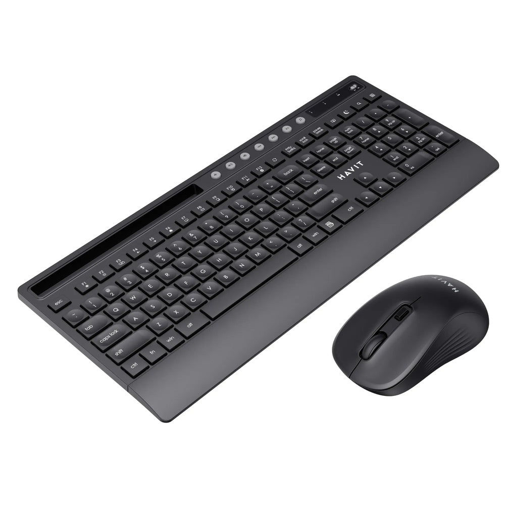 Combo Teclado+Mouse Havit Inalambrico 2.4GHz Alcance 10m Mouse hasta 1600DPI 4 Botones Teclado 117 Teclas KB242GCM-BKG