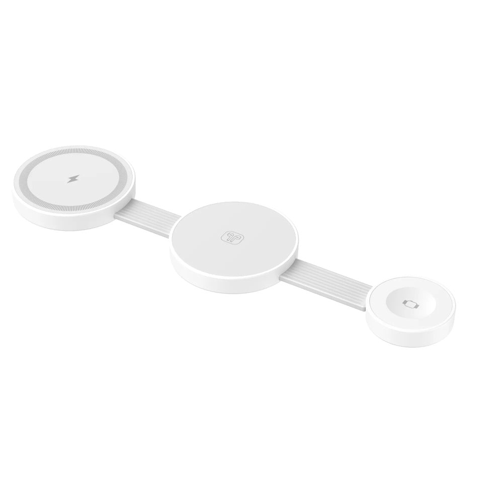 Estacion de Carga 3en1 Havit Plegable 15W Carga Celular Audifonos y Reloj al Mismo Tiempo Plegable Blanco W3105-WHG